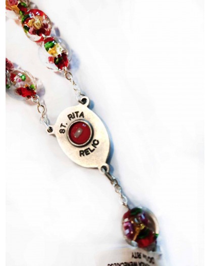 Różaniec św. Rity ze szkła weneckiego - duży czerwony - Sklep ...