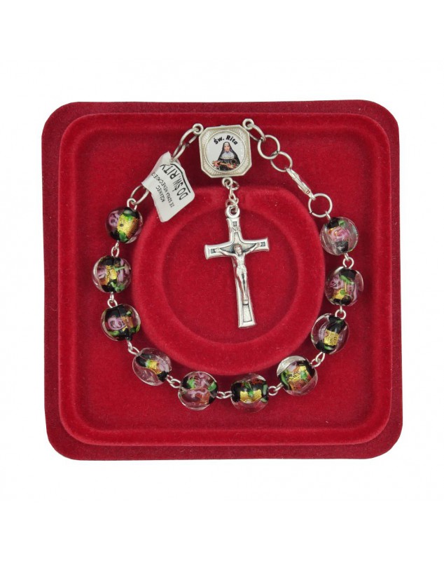 Bransoletka - różaniec św. Rity ze szkła weneckiego - Sklep wolnościowy ...
