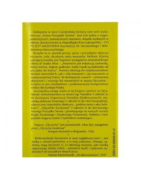 Co to jest masoneria - okładka tył
Tylna okładka książki Co to jest masoneria Morawski Moszczyński