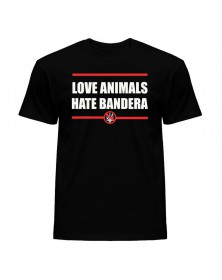 Love animals, hate bandera - koszulka
Koszulka z nadrukiem Love animals, hate bandera